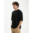 Футболка Oversize Premium 210, черная, размер S для нанесения логотипа