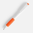 Ручка шариковая Grip, белая с оранжевым для нанесения логотипа