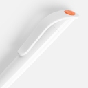 Ручка шариковая Grip, белая с оранжевым для нанесения логотипа