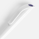 Ручка шариковая Grip, белая (молочная) с синим для нанесения логотипа