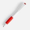 Ручка шариковая Grip, белая с красным для нанесения логотипа