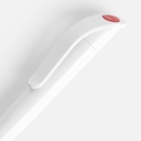 Ручка шариковая Grip, белая с красным для нанесения логотипа