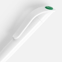 Ручка шариковая Grip, белая с зеленым для нанесения логотипа