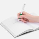 Ручка шариковая Grip, белая с зеленым для нанесения логотипа