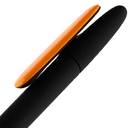 Ручка шариковая Prodir DS5 TRR-P Soft Touch, черная с оранжевым для нанесения логотипа