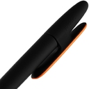 Ручка шариковая Prodir DS5 TRR-P Soft Touch, черная с оранжевым для нанесения логотипа