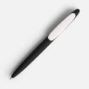 Ручка шариковая Prodir DS5 TRR-P Soft Touch, черная с белым для нанесения логотипа
