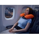 Надувная подушка под шею в чехле Sleep, оранжевая для нанесения логотипа