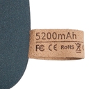 Внешний аккумулятор Pebble 5200, серо-синий для нанесения логотипа