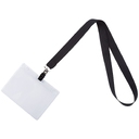 Лента для бейджа Neckband, черная для нанесения логотипа
