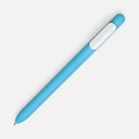 Ручка шариковая Swiper Soft Touch, голубая с белым для нанесения логотипа