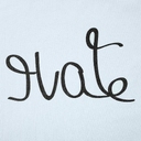 Футболка женская Hate-Love, голубая, размер S для нанесения логотипа
