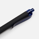 Ручка шариковая Prodir QS01 PRT-T Soft Touch, черная с синим для нанесения логотипа