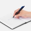 Ручка шариковая Prodir QS01 PRT-T Soft Touch, черная с синим для нанесения логотипа