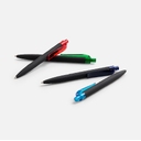 Ручка шариковая Prodir QS01 PRT-T Soft Touch, черная с синим для нанесения логотипа