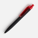 Ручка шариковая Prodir QS01 PRT-T Soft Touch, черная с красным для нанесения логотипа