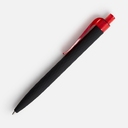 Ручка шариковая Prodir QS01 PRT-T Soft Touch, черная с красным для нанесения логотипа