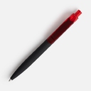 Ручка шариковая Prodir QS01 PRT-T Soft Touch, черная с красным для нанесения логотипа