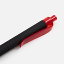 Ручка шариковая Prodir QS01 PRT-T Soft Touch, черная с красным для нанесения логотипа