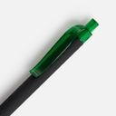 Ручка шариковая Prodir QS01 PRT-T Soft Touch, черная с зеленым для нанесения логотипа