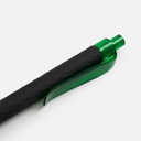 Ручка шариковая Prodir QS01 PRT-T Soft Touch, черная с зеленым для нанесения логотипа