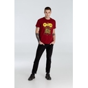 Футболка A God is High, гранатово-красная, размер S для нанесения логотипа