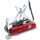 Офицерский нож CyberTool L, полупрозрачный красный для нанесения логотипа