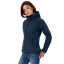 Куртка женская Hooded Softshell темно-синяя, размер L для нанесения логотипа