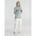 Толстовка с капюшоном унисекс Hoodie, серо-зеленая, размер S для нанесения логотипа
