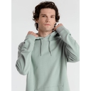 Толстовка с капюшоном унисекс Hoodie, серо-зеленая, размер S для нанесения логотипа