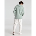 Толстовка с капюшоном унисекс Hoodie, серо-зеленая, размер S для нанесения логотипа