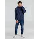 Толстовка с капюшоном унисекс Hoodie, синий меланж, размер S для нанесения логотипа