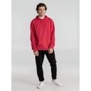 Толстовка с капюшоном унисекс Hoodie, красный меланж, размер M для нанесения логотипа