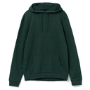 Толстовка с капюшоном унисекс Hoodie, темно-зеленый меланж, размер XS для нанесения логотипа