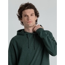 Толстовка с капюшоном унисекс Hoodie, темно-зеленый меланж, размер XS для нанесения логотипа