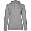 Толстовка с капюшоном женская Hoodie, серый меланж, размер L для нанесения логотипа