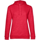 Толстовка с капюшоном женская Hoodie, красный меланж, размер L для нанесения логотипа