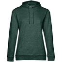 Толстовка с капюшоном женская Hoodie, темно-зеленый меланж, размер L для нанесения логотипа