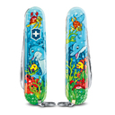 Набор для детей VICTORINOX "Дельфин": перочинный нож 84 мм, шнурок на шею, книга-раскраска, голубой для нанесения логотипа