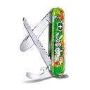 Набор для детей VICTORINOX "Кролик": перочинный нож 84 мм, шнурок на шею, книга-раскраска, зелёный для нанесения логотипа