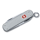 Нож-брелок VICTORINOX Classic Alox, 58 мм, 5 функций, алюминиевая рукоять, серебристый для нанесения логотипа