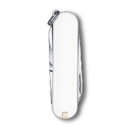 Нож-брелок VICTORINOX Classic SD Colors "Falling Snow", 58 мм, 7 функций, белый для нанесения логотипа