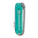 Нож-брелок VICTORINOX Classic SD Colors "Tropical Surf", 58 мм, 7 функций, полупрозрачный бирюзовый для нанесения логотипа