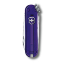Нож-брелок VICTORINOX Classic SD Colors "Persian Indigo", 58 мм, 7 функций, полупрозрачный индиго для нанесения логотипа