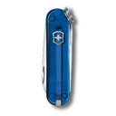 Нож-брелок VICTORINOX Classic SD Colors "Deep Ocean", 58 мм, 7 функций, полупрозрачный синий для нанесения логотипа