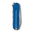 Нож-брелок VICTORINOX Classic SD Colors "Deep Ocean", 58 мм, 7 функций, полупрозрачный синий для нанесения логотипа