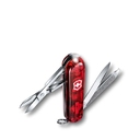 Нож-брелок VICTORINOX Swiss Lite, 58 мм, 7 функций, полупрозрачный красный для нанесения логотипа