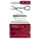 Швейцарская карточка VICTORINOX SwissCard Classic, 10 функций, полупрозрачная красная для нанесения логотипа