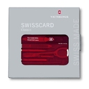 Швейцарская карточка VICTORINOX SwissCard Classic, 10 функций, полупрозрачная красная для нанесения логотипа