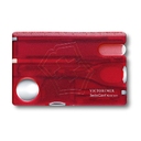Швейцарская карточка VICTORINOX SwissCard Nailcare, 13 функций, полупрозрачная красная для нанесения логотипа